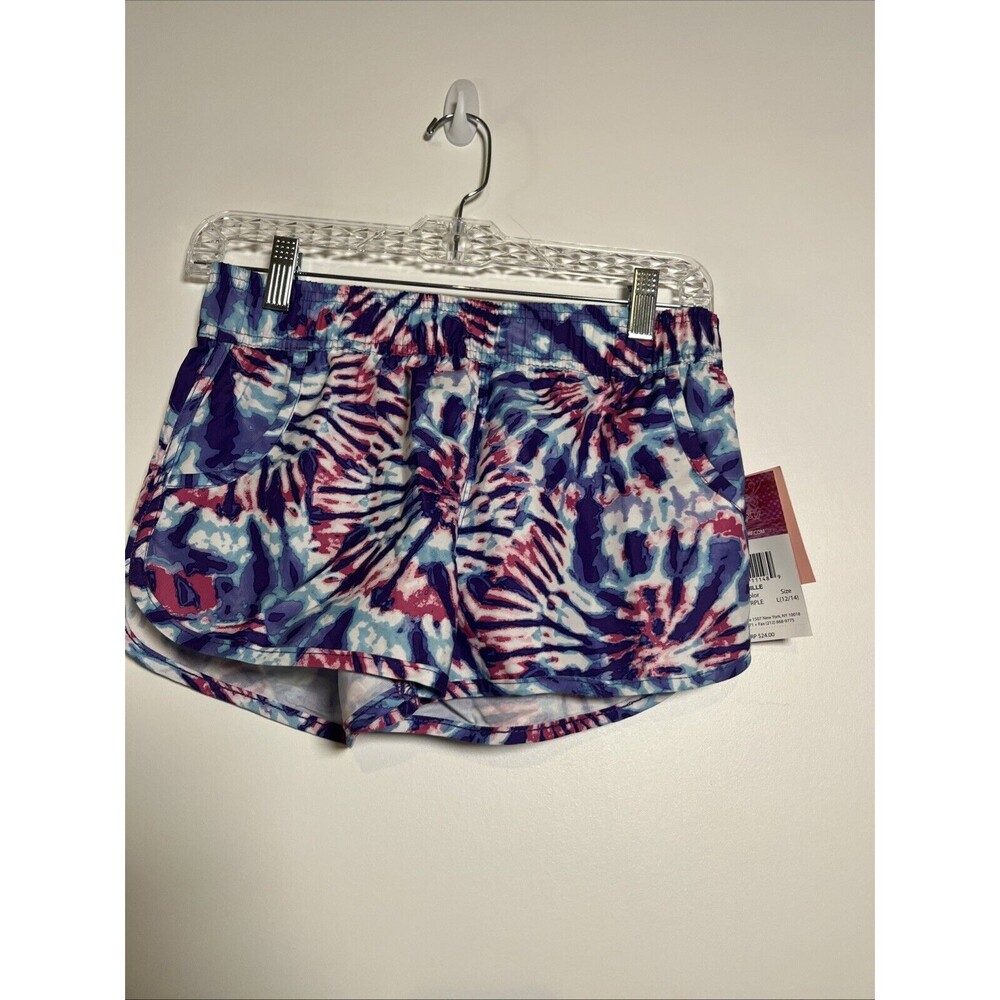 Kanu Surf Swimsuit Girls L(12/14) Blue Purple‎ Board Shorts Camille Tie Dye Boho